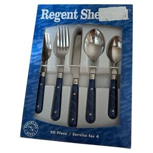 Regent Sheffield 20 Piece Flatware Service For 4 Stainless Steel Silverware NIB